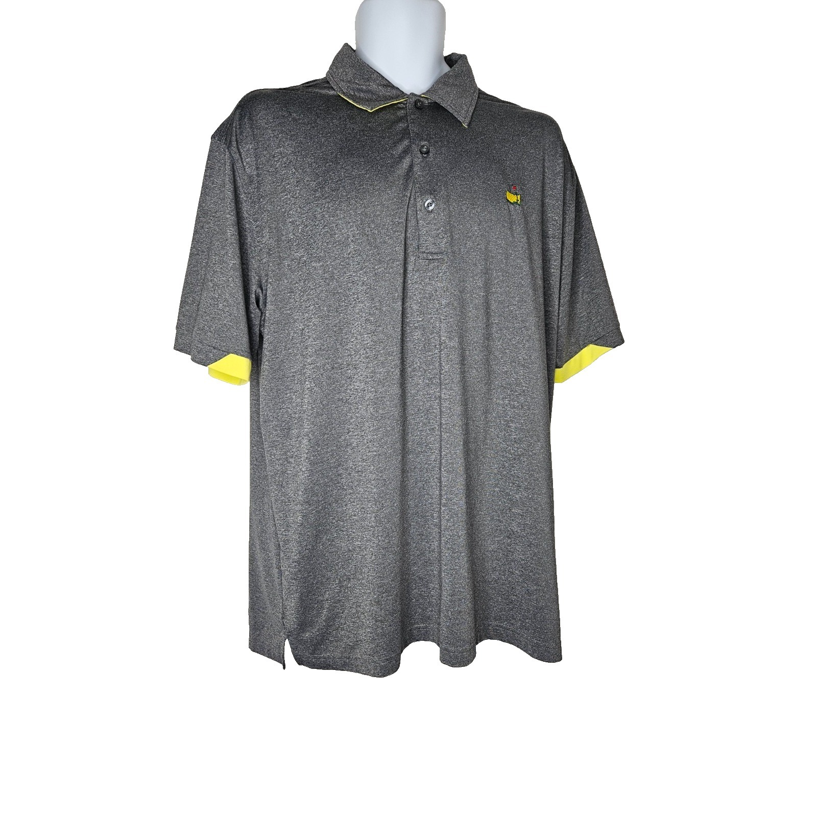 Masters Golf Polo Shirt Gray Performance Athletic Masters Logo Mens L